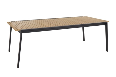 Brafab Naos Esstisch Schwarz-Teak 220-320x100x73cm ausziehbar