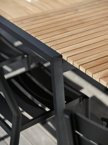 Brafab Naos Esstisch Schwarz-Teak 220-320x100x73cm ausziehbar