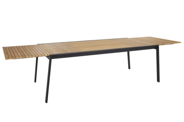 Brafab Naos Esstisch Schwarz-Teak 220-320x100x73cm ausziehbar