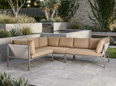 Brafab Allie Ecklounge Khaki-Barley 256x211x83cm inkl. Kissen
