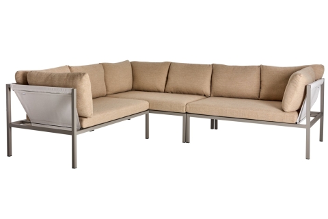 Brafab Allie Ecklounge Khaki-Barley 256x211x83cm inkl. Kissen