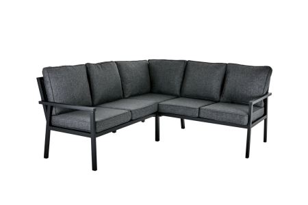 Brafab Rana Set Schwarz-Onyx, Ecklounge 195x195 D78 H92 cm