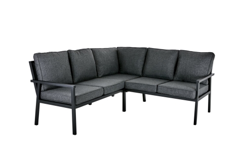 Brafab Rana Set Schwarz-Onyx, Ecklounge 195x195 D78 H92 cm