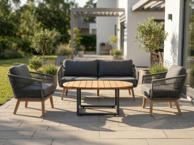 Brafab Kenton Lounge-Set, 2 Sessel, 1 Sofa und eine Loungetisch 110x80x40cm