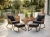 Brafab Midway & Turin Lounge-Set, 2 Loungesessel, 2 Hocker und 1 Tabletttisch, inkl. Polster