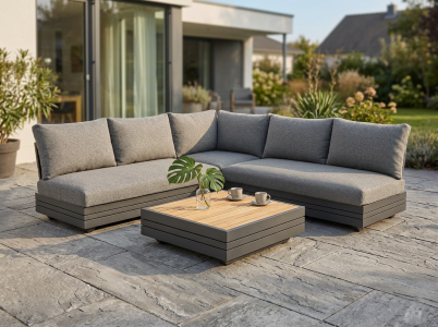 Zebra Loungeset Cubo Neo graphit 213x213cm inkl. Loungetisch und Polstern