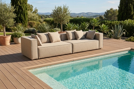 Brafab Muki Loungeset light Taupe 280x100x75cm inkl. Kissen
