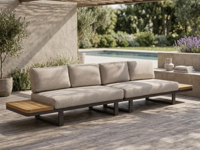AppleBee Mura Lounge Taupe Set, ca. 370cm inkl. Polster,