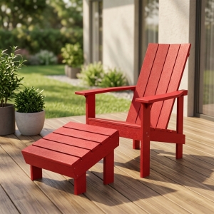 Muskoka M&ouml;bel Generation Line Set red, 1 Sessel und 1 Fu&szlig;bank