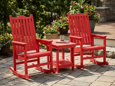 Muskoka Schaukelstuhl-Set red Generation Line Set, 2 Schaukelst&uuml;hle und 1 Tisch
