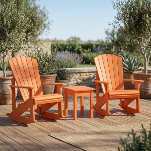 Muskoka Generation Line Set orange, 2 Schaukelst&uuml;hle und 1 Beistelltisch