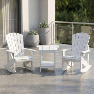 Muskoka Generation Line Set white, 2 Schaukelst&uuml;hle und 1 Tisch mit Schirmloch