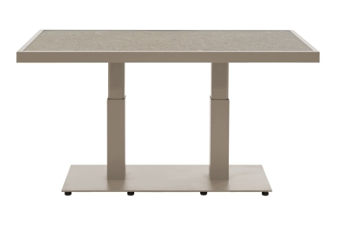 Brafab Scale Loungetisch 140x85 H49-73cm, Aluminium-Stahl Khaki-Greish Keramik