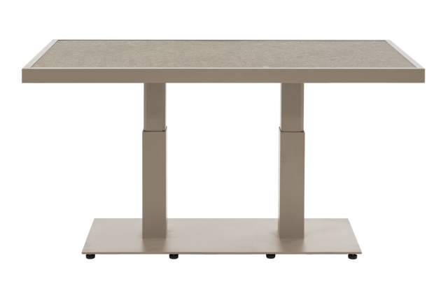 Brafab Scale Loungetisch 140x85 H49-73cm, Aluminium-Stahl Khaki-Greish Keramik