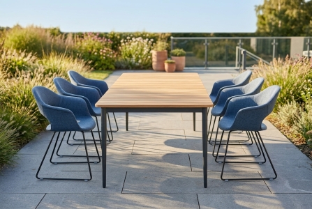 Gartenm&ouml;belset Luna & Sister, 6 Sessel und 1 Tisch 220x95cm