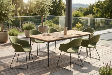 Gartenm&ouml;bel Luna & Sister Su-2, 6 Sessel und 1 Tisch 220x95cm