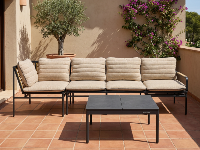 Zebra Max Lounge Set  232cm inkl. Polster und Lounge Kaffee-Tisch