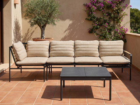 Zebra Max Lounge Set 232cm inkl. Polster und Lounge Kaffee-Tisch