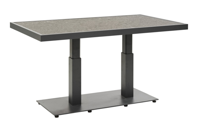 Brafab Scale Loungetisch 140x85 H49-73cm, Anthrazit-Grau Keramik