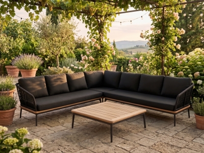 Niehoff Gartenm&ouml;bel Loungegarnitur Freeport-3, ca. 277x 277cm , inkl. Tisch 89x89cm