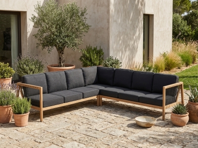 AppleBee La Croix Set inkl. Polster, Gestell Teak, 284x284cm