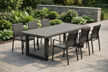 Life Outdoor Living Sense & Stelvio Gartenm&ouml;belset, 6 Armlehnst&uuml;hle und 1 Tisch 240x100cm