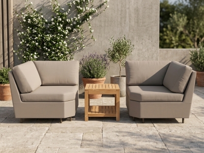 Beluga & Lobby Loungeset, 2 Eckteile und 1 Beistelltisch inkl. Polster