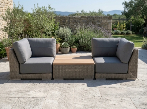 Csun Kingston Loungeset 265cm mit Kissen und Ablage