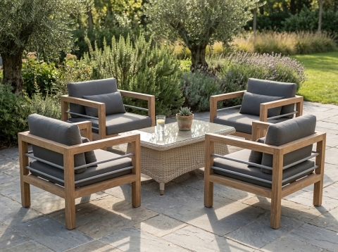 Del Mar - Brighton Loungeset inkl. Polster und Kaffeetisch