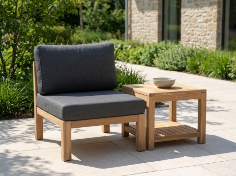 Evora & Lobby Teak-Loungeset inkl. Kissen und Beistelltisch