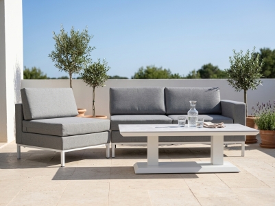 Cayman - Heis Loungeset inkl. Polster und Loungetisch h&ouml;henverstellbar 150x79cm