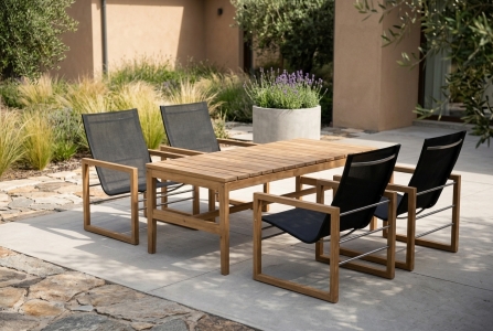 Brafab Popul&auml;r & Vevi Loungeset, 4 Loungesessel und 1 Teak Loungetisch