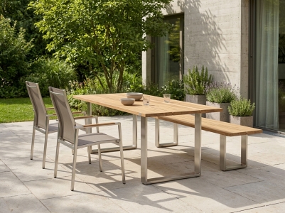 Niehoff Nemo - Noah Gartenm&ouml;belset aus Teakholz, 1 Bank, 2 Hochlehner und 1 Tisch 180x95cm