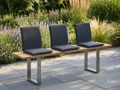 Niehoff Gartenm&ouml;belset Nette - Nemo, 1 Bank 200cm Teak und 3 Sitzschalen