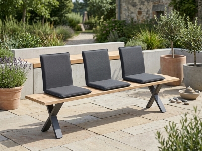 Niehoff Gartenm&ouml;belset,  Xenio - Nette, 1 Bank 220cm mit 3 Sitzschalen