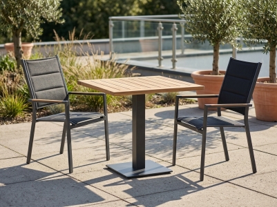 Niehoff M&ouml;bel Outdoor Bistroset - Nantes, 2 Stapelsessel und 1 Bistrotisch