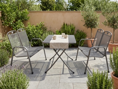 MWH Cafe Latte-Savoy Gartenm&ouml;belset, 2 B&auml;nke und 1 Tisch 110x70cm