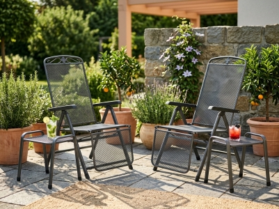MWH Savoy Relax-Set Iron Grey, 2 Relaxsessel und 2 Hocker