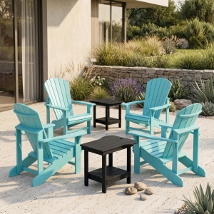 Muskoka Loungeset Generation Aqua, 4 Sessel und 2 Tische