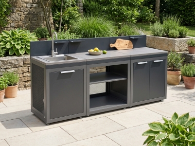 Creador Cucino Outdoork&uuml;chen-Set 3-teilig ca. 220x60x110cm