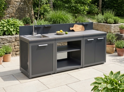 Creador Cucino Outdoorküchen-Set 3-teilig ca. 220x60cm