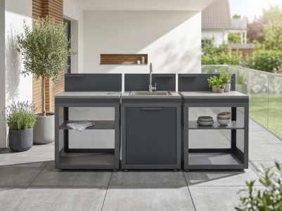 Creador Cucino Outdoork&uuml;chen-Set Nr, 2,  3-teilig ca. 220x60x110cm