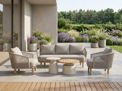 MWH Vila Nova-Pi Loungeset Sand, inkl. Polster und Loungetisch