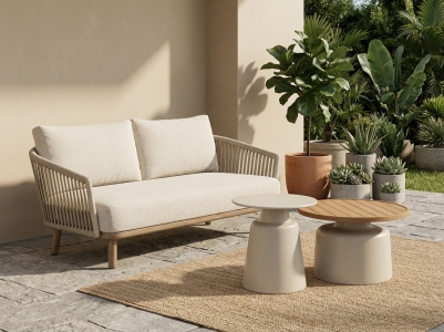 MWH Vila Nova-Pi Set Loungeset, 1 Loungesofa 173cm inkl. Polster, 1 Loungetisch-Set