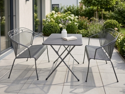MWH Elegance & Cafe Latte Gartenm&ouml;belset, 2 B&auml;nke 113cm, 1 Tisch 110x70cm klappbar