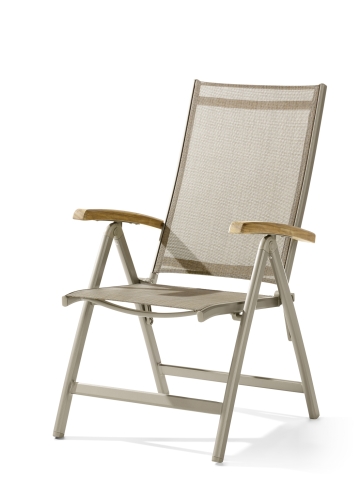 Sieger Cadiz Klappsessel, Aluminium champagner, Rückenteil 6-fach verstellbar