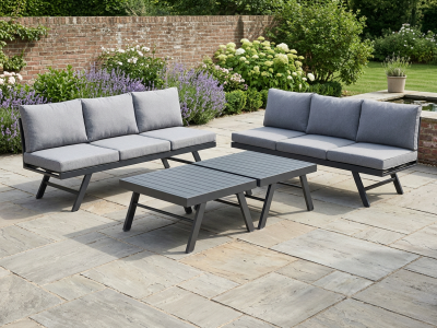 Sieger Exclusiv Passion Auckland Lounge-Set eisengrau inkl. Polster und 2 Tischen
