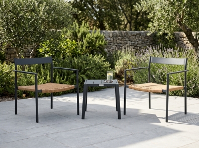 Brafab DK- Delia Gartenm&ouml;bel-Loungeset anthrazit, 2 Loungesessel, 1 Hocker 45x40x39cm