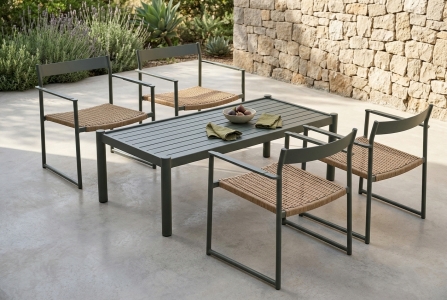 Brafab DK-Brad Gartenm&ouml;bel-Loungeset, nordic green, 4 Loungesessel, 1 Loungetisch 150x71x47cm