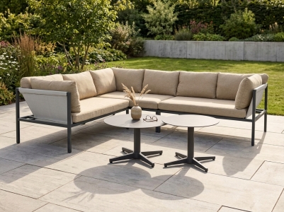 Brafab Allie-Mill Gartenm&ouml;bel-Eckloungeset 256x211x83cm inkl. Kissen, 2 Loungetische